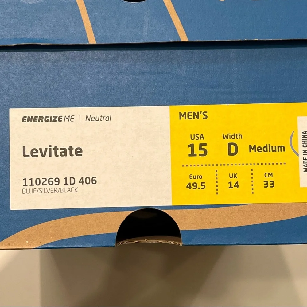 NWT Brooks Levitate running shoes, men’s 15 - blue, silver, black - Picture 7 of 7